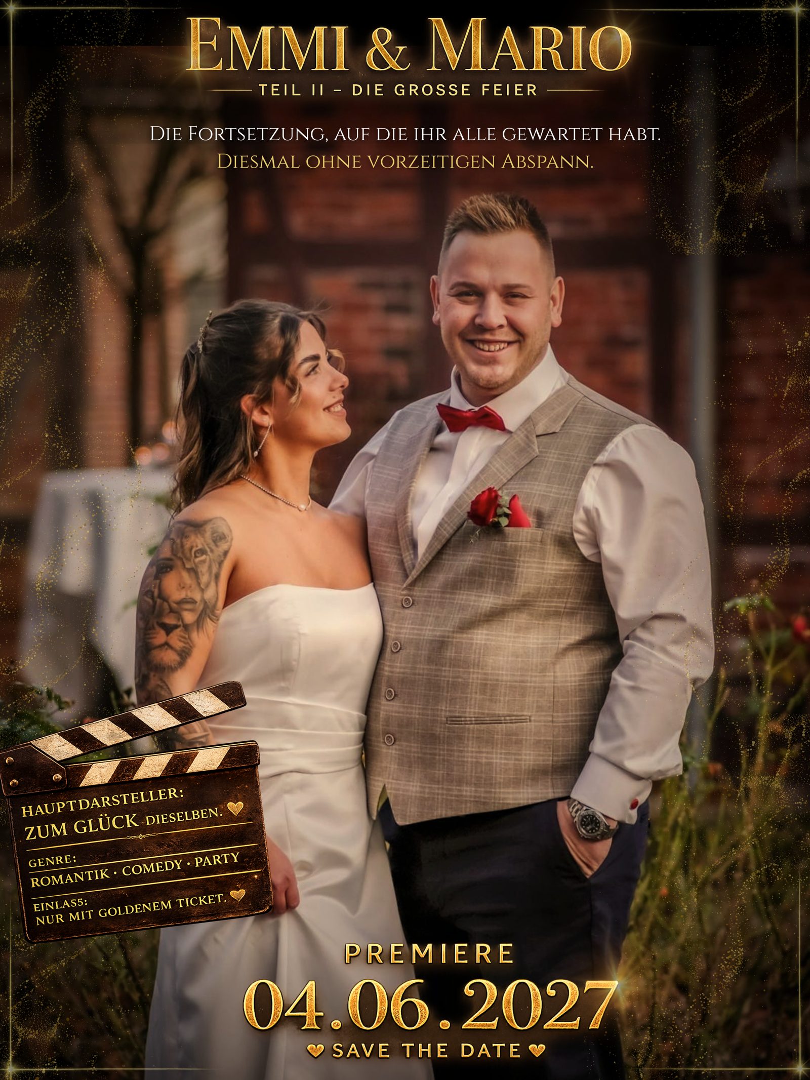 Kinoposter: Emmi & Mario – Teil II, die große Feier, Premiere am 04.06.2027